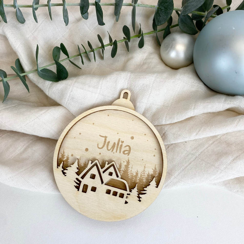 Christbaumkugel / Weihnachtskugel aus Holz