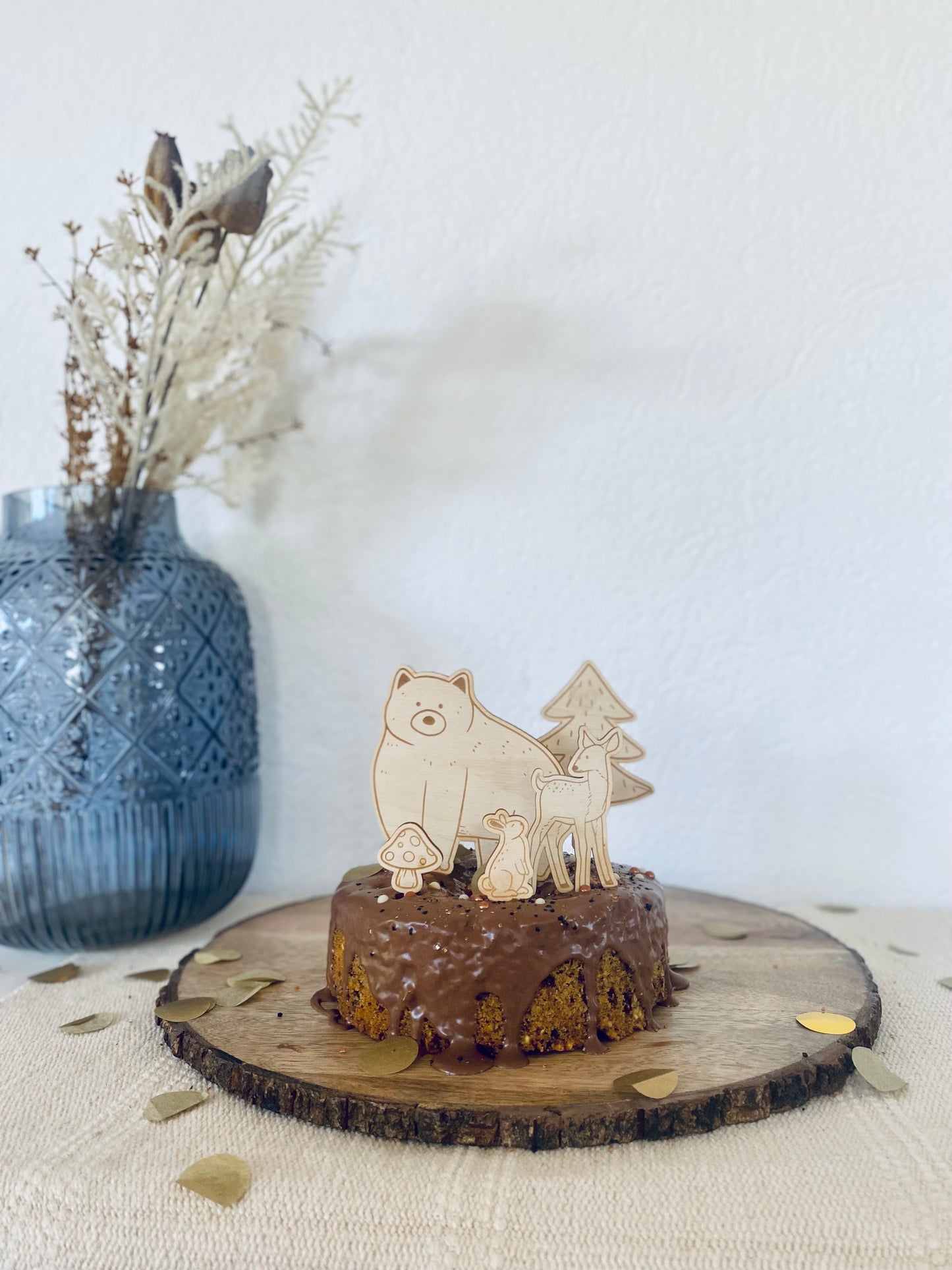 Caketopper Waldtiere aus Holz
