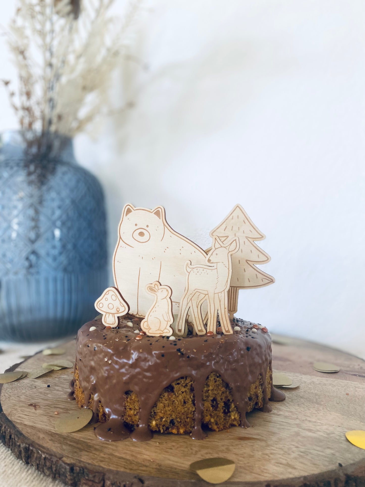 Caketopper Waldtiere aus Holz