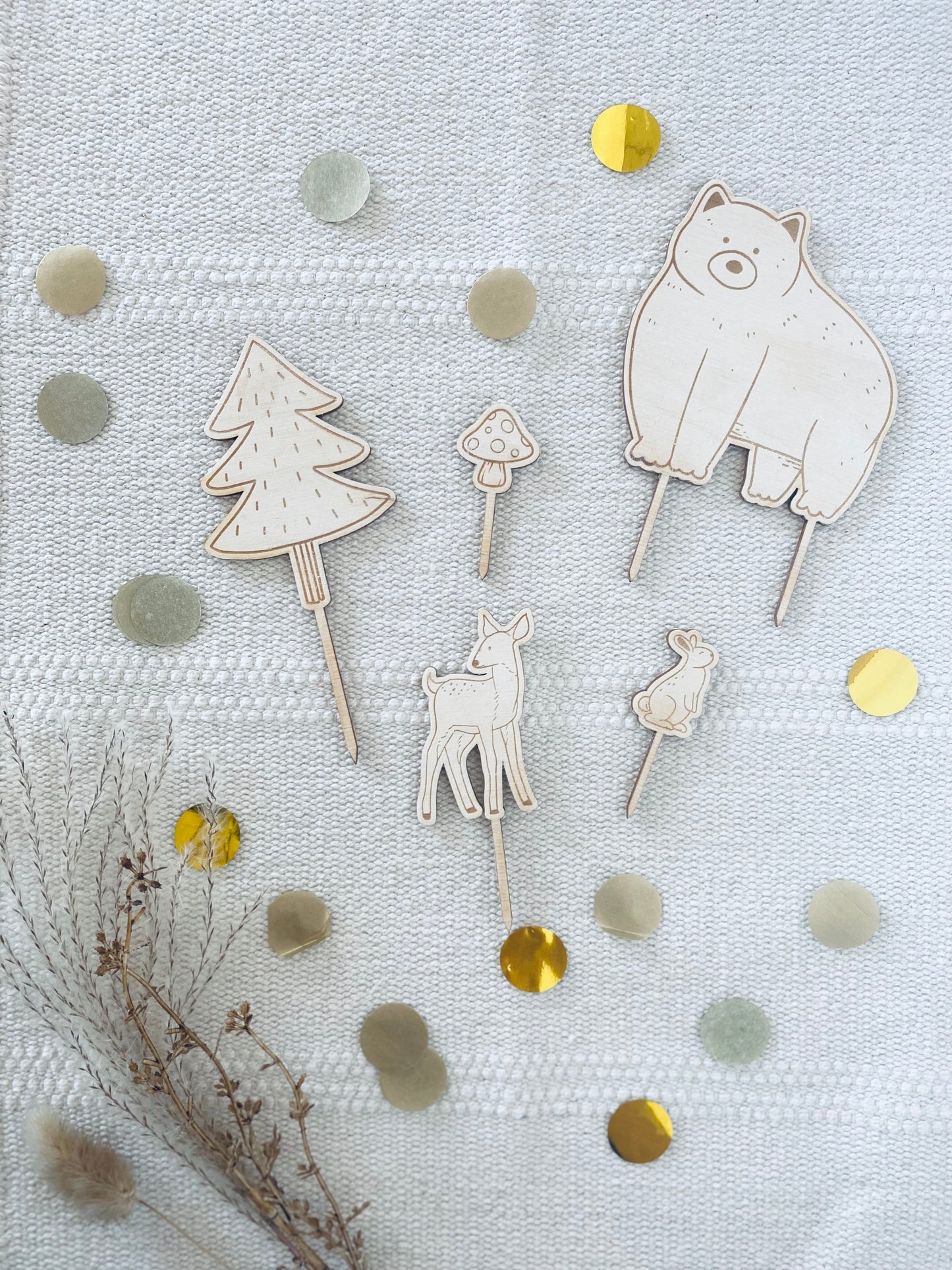 Caketopper Waldtiere aus Holz