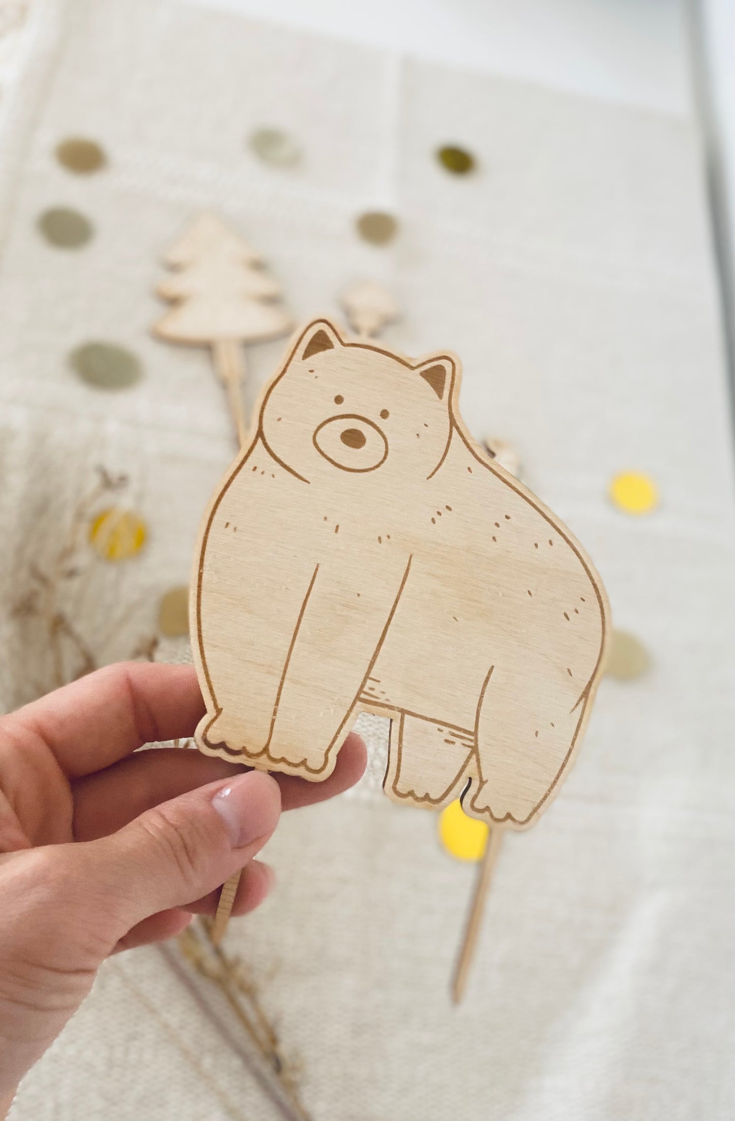 Caketopper Waldtiere aus Holz