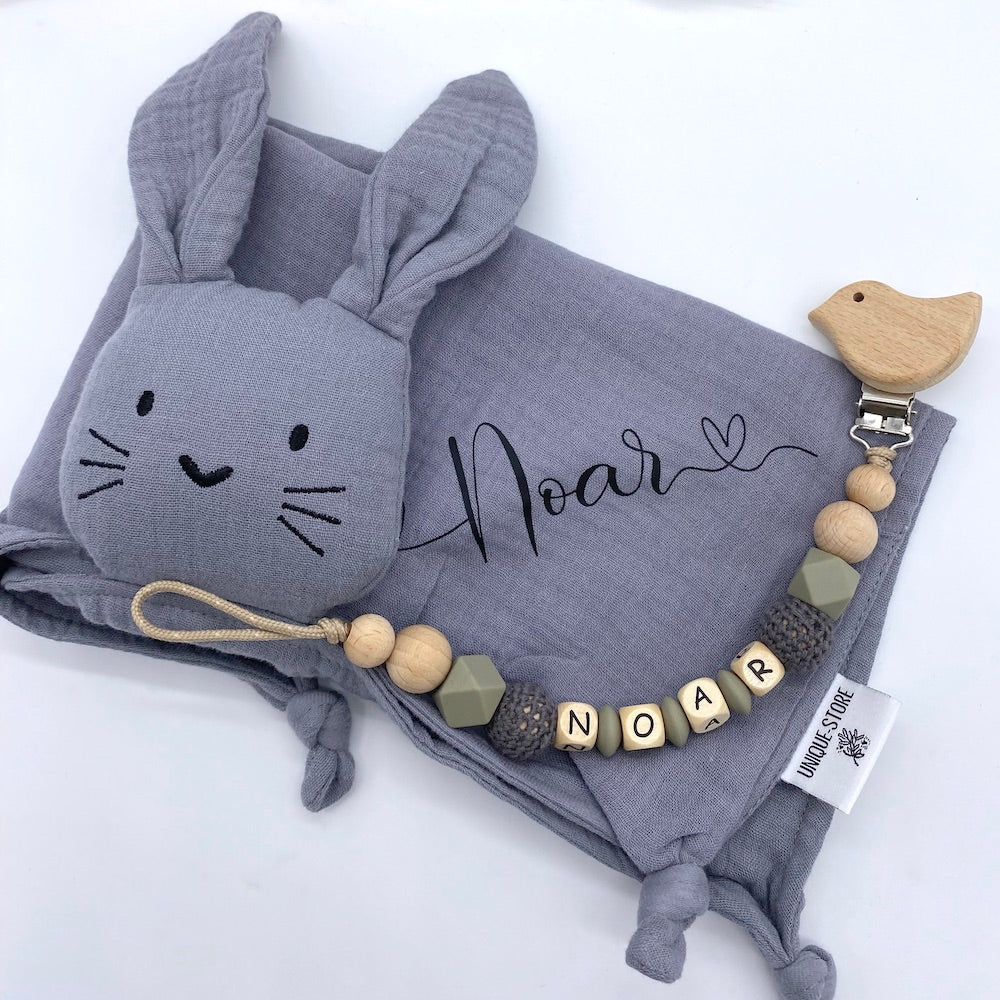 Geschenkset Kuschelhase anthrazit