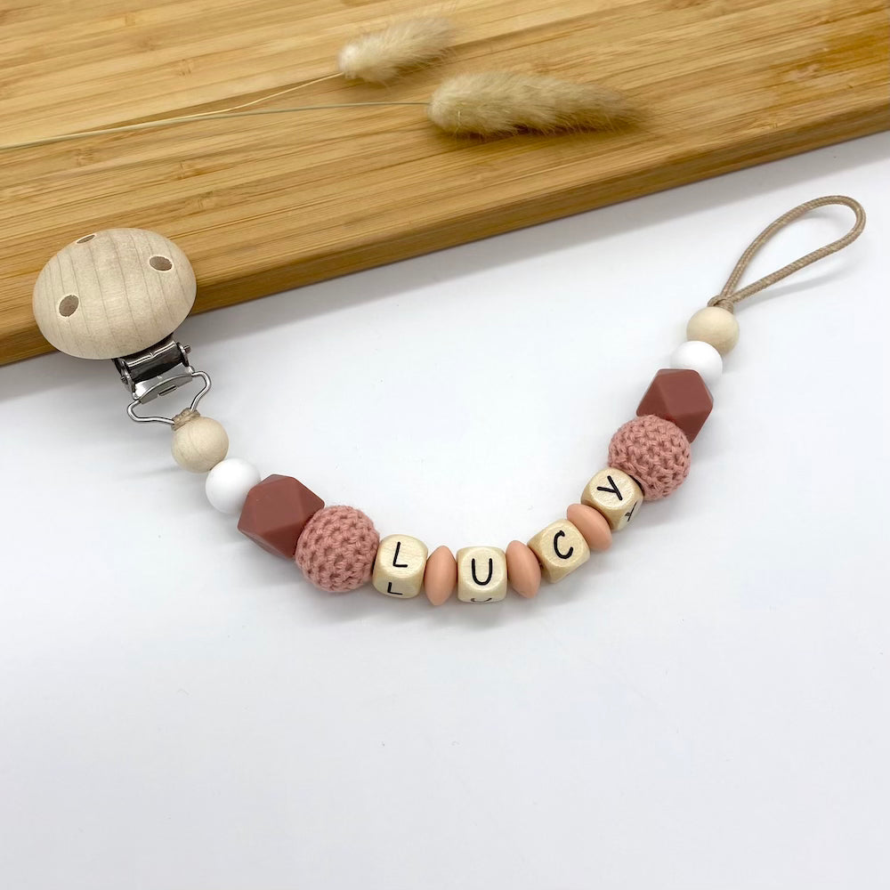 Schnullerkette korall peach