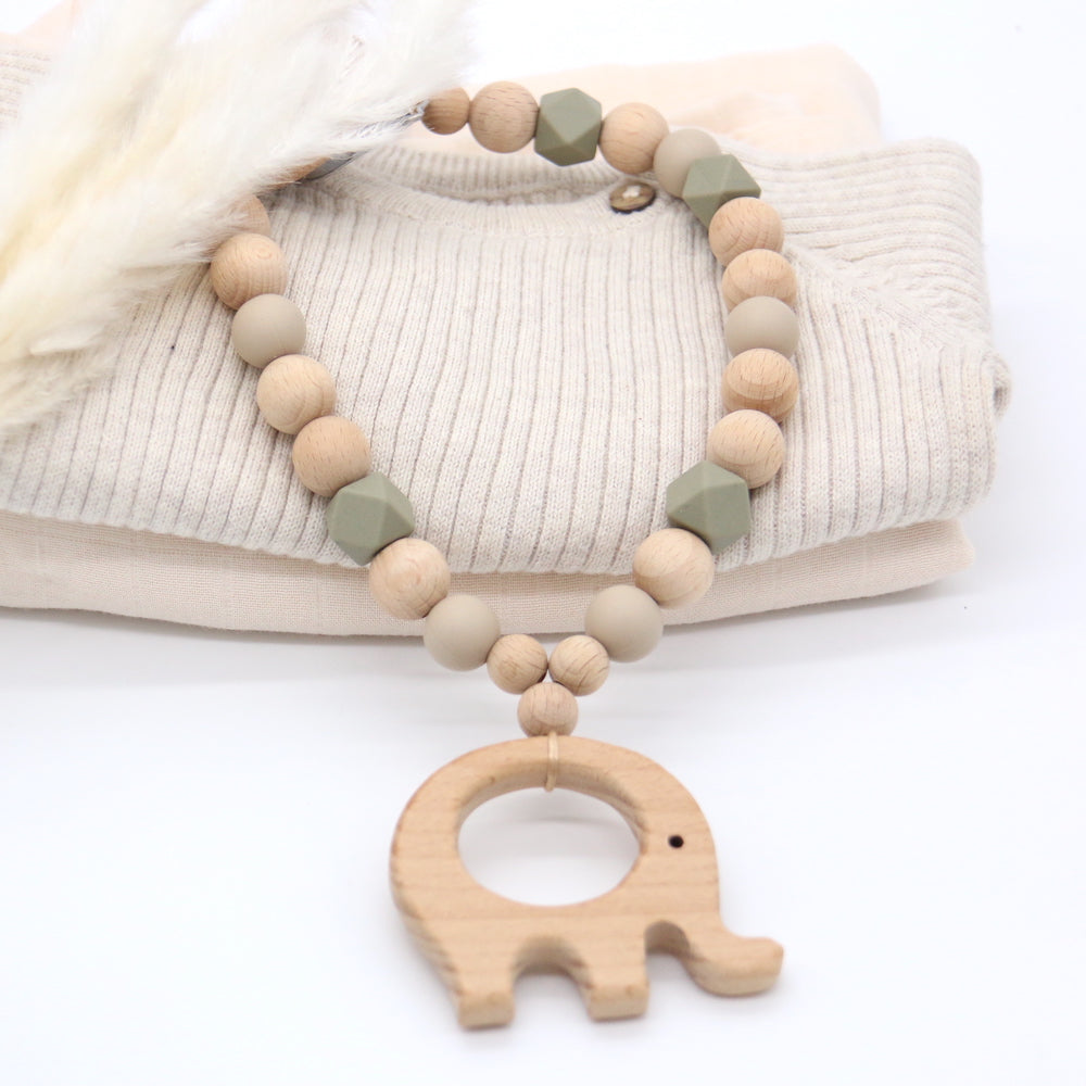 Kinderwagenkette olive | beige