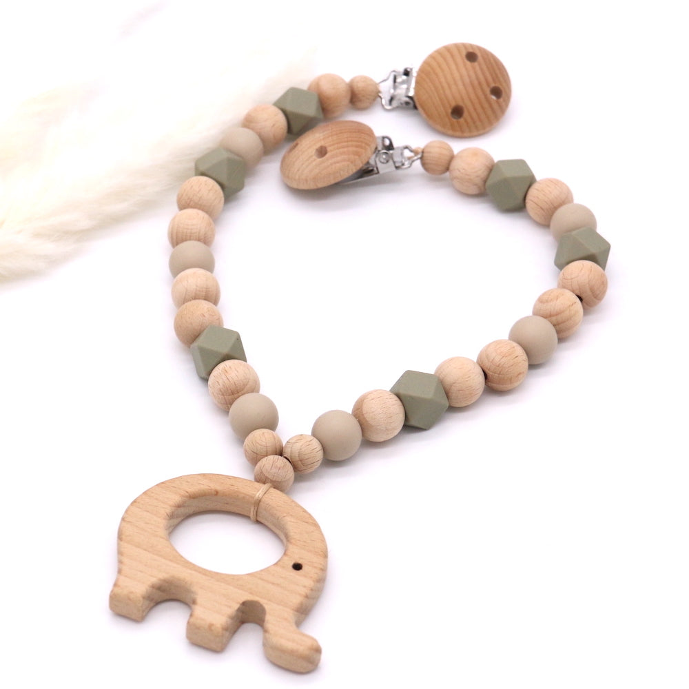 Kinderwagenkette olive | beige