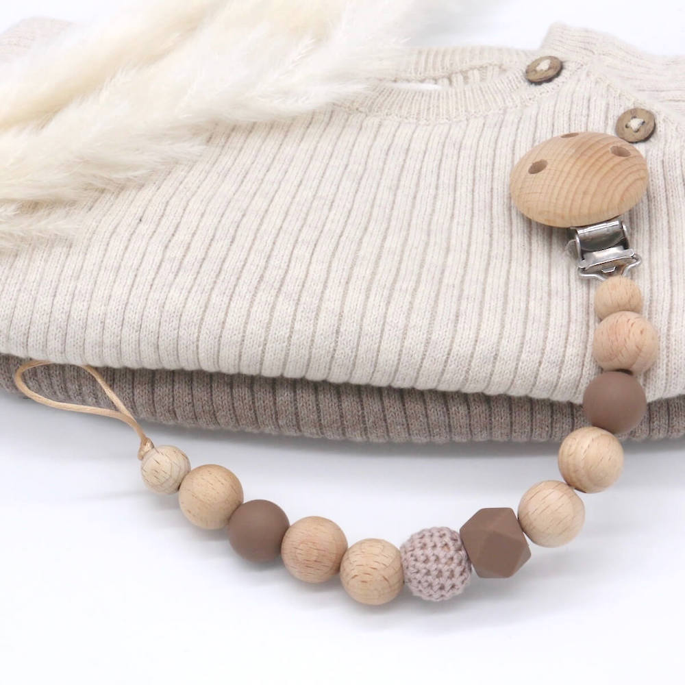 Schnullerkette braun | beige