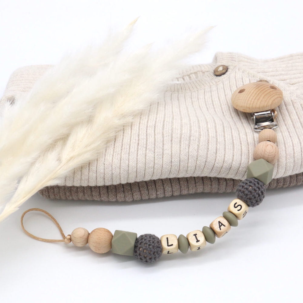 Schnullerkette olive