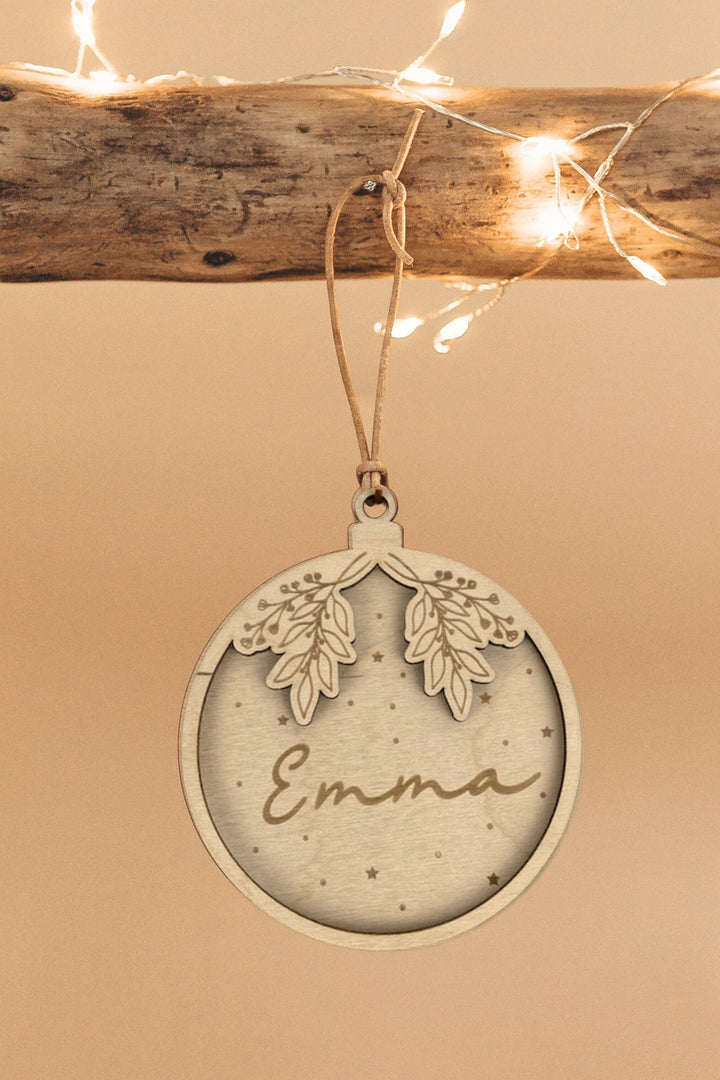 Christbaumkugel / Weihnachtskugel Floral – personalisiert