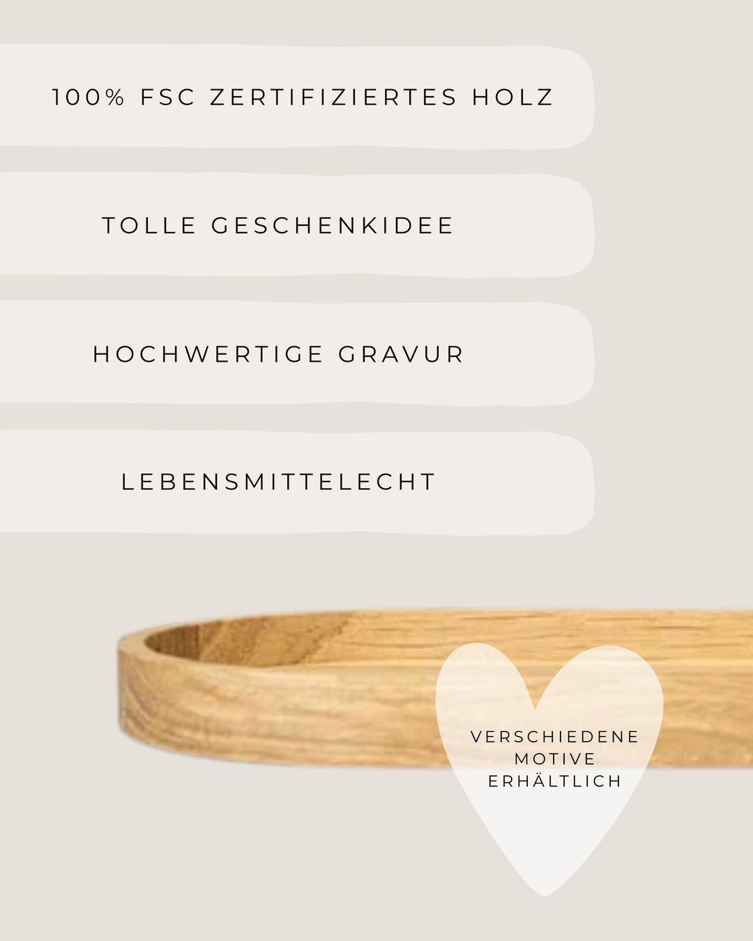 Ovaler Holzuntersetzer – Nachhaltiges Geschenk