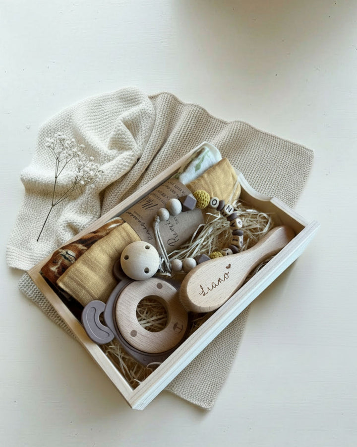 Personalisiertes Baby Geschenkset zur Geburt 🌼