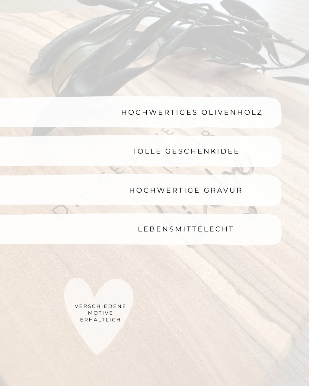 Holzschneidebrett personalisiert aus Olivenholz