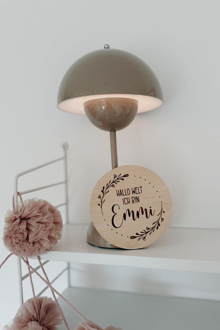 Holzschild personalisiert - Hallo Welt